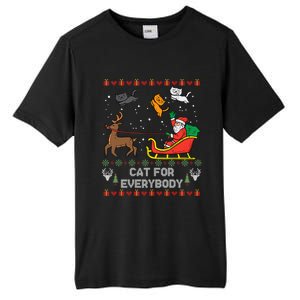 Cats For Everybody Christmas Cat Lover Santa Claus Reindeer Gift Tall Fusion ChromaSoft Performance T-Shirt