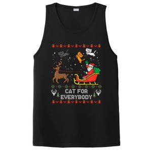 Cats For Everybody Christmas Cat Lover Santa Claus Reindeer Gift PosiCharge Competitor Tank