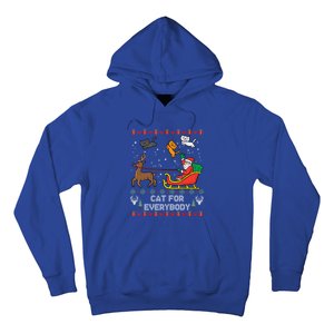 Cats For Everybody Christmas Cat Lover Santa Claus Reindeer Gift Hoodie