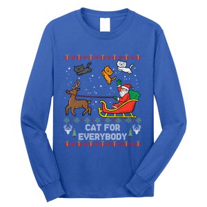 Cats For Everybody Christmas Cat Lover Santa Claus Reindeer Gift Long Sleeve Shirt