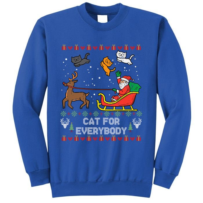 Cats For Everybody Christmas Cat Lover Santa Claus Reindeer Gift Sweatshirt