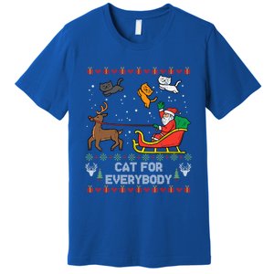 Cats For Everybody Christmas Cat Lover Santa Claus Reindeer Gift Premium T-Shirt