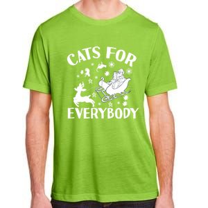 Cats For Everybody Christmas Cat Funny Xmas Santa Cute Gift Adult ChromaSoft Performance T-Shirt