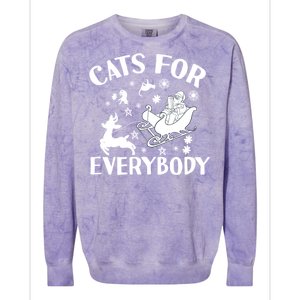 Cats For Everybody Christmas Cat Funny Xmas Santa Cute Gift Colorblast Crewneck Sweatshirt