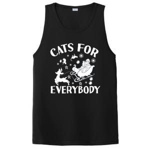 Cats For Everybody Christmas Cat Funny Xmas Santa Cute Gift PosiCharge Competitor Tank