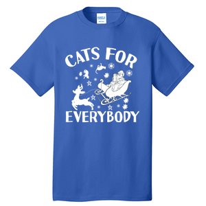 Cats For Everybody Christmas Cat Funny Xmas Santa Cute Gift Tall T-Shirt