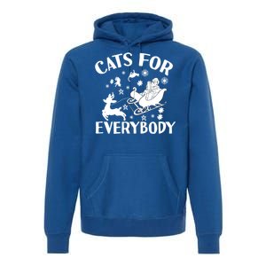 Cats For Everybody Christmas Cat Funny Xmas Santa Cute Gift Premium Hoodie