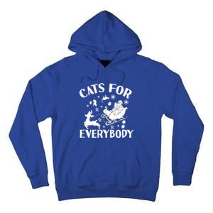 Cats For Everybody Christmas Cat Funny Xmas Santa Cute Gift Tall Hoodie