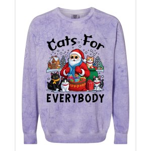 Cats For Everybody Christmas Cat Funny Xmas Santa Gift Colorblast Crewneck Sweatshirt