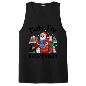 Cats For Everybody Christmas Cat Funny Xmas Santa Gift PosiCharge Competitor Tank