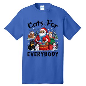 Cats For Everybody Christmas Cat Funny Xmas Santa Gift Tall T-Shirt