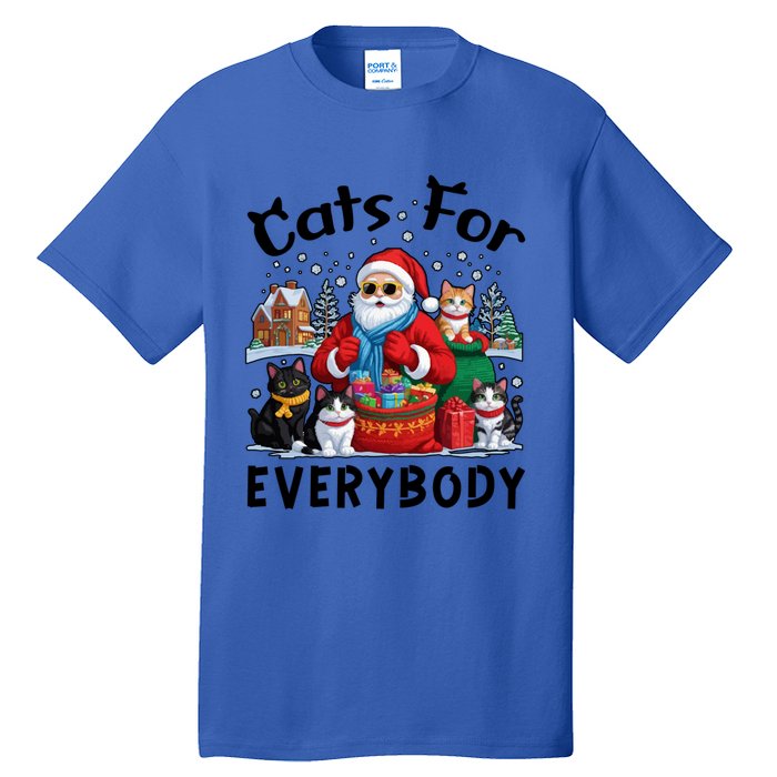 Cats For Everybody Christmas Cat Funny Xmas Santa Gift Tall T-Shirt