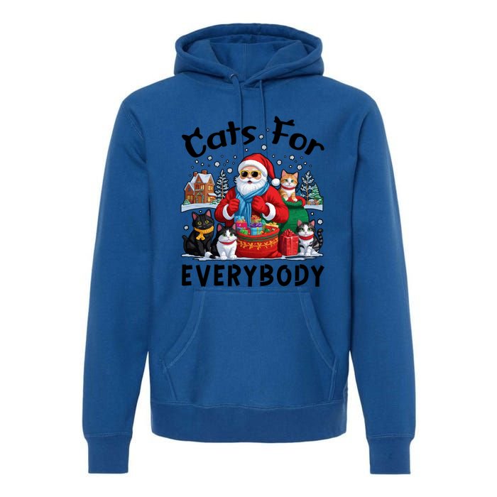 Cats For Everybody Christmas Cat Funny Xmas Santa Gift Premium Hoodie