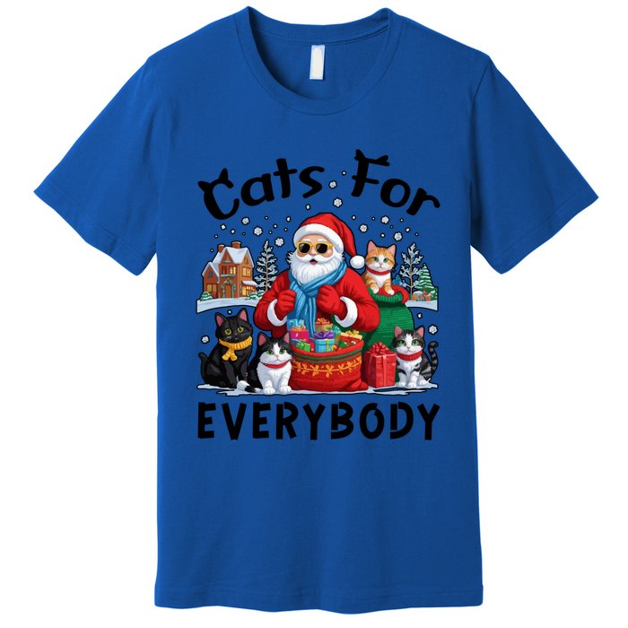 Cats For Everybody Christmas Cat Funny Xmas Santa Gift Premium T-Shirt