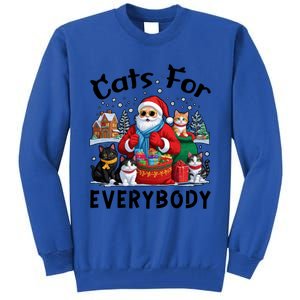 Cats For Everybody Christmas Cat Funny Xmas Santa Gift Tall Sweatshirt