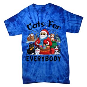 Cats For Everybody Christmas Cat Funny Xmas Santa Gift Tie-Dye T-Shirt