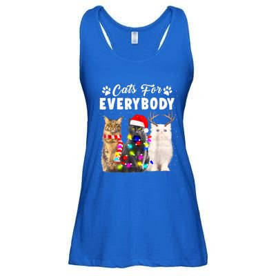 Cats For Everybody Funny Christmas Pajama Xmas Cat Lover Gift Ladies Essential Flowy Tank