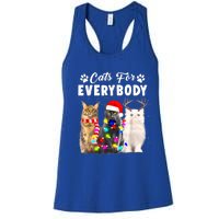 Cats For Everybody Funny Christmas Pajama Xmas Cat Lover Gift Women's Racerback Tank