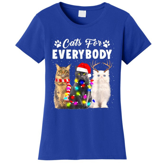 Cats For Everybody Funny Christmas Pajama Xmas Cat Lover Gift Women's T-Shirt