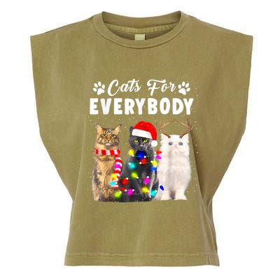 Cats For Everybody Funny Christmas Pajama Xmas Cat Lover Gift Garment-Dyed Women's Muscle Tee