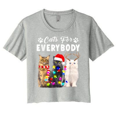 Cats For Everybody Funny Christmas Pajama Xmas Cat Lover Gift Women's Crop Top Tee