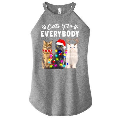 Cats For Everybody Funny Christmas Pajama Xmas Cat Lover Gift Women's Perfect Tri Rocker Tank