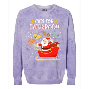 Cats For Everybody Christmas Kitten Lover Funny Gift Colorblast Crewneck Sweatshirt