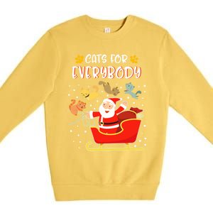 Cats For Everybody Christmas Kitten Lover Funny Gift Premium Crewneck Sweatshirt