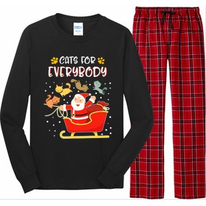 Cats For Everybody Christmas Kitten Lover Funny Gift Long Sleeve Pajama Set