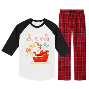 Cats For Everybody Christmas Kitten Lover Funny Gift Raglan Sleeve Pajama Set