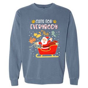 Cats For Everybody Christmas Kitten Lover Funny Gift Garment-Dyed Sweatshirt