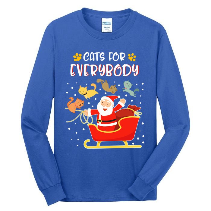 Cats For Everybody Christmas Kitten Lover Funny Gift Tall Long Sleeve T-Shirt