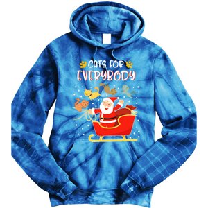 Cats For Everybody Christmas Kitten Lover Funny Gift Tie Dye Hoodie