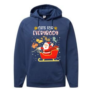 Cats For Everybody Christmas Kitten Lover Funny Gift Performance Fleece Hoodie