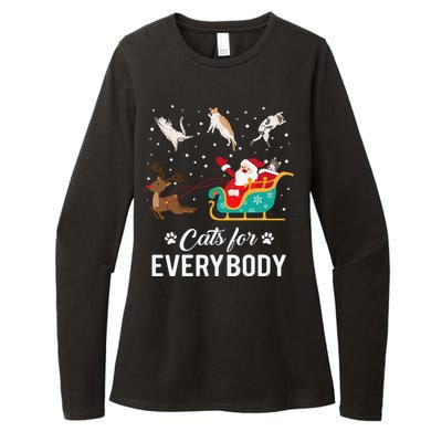 Cats For Everybody Christmas Cat Funny Xmas Santa Womens CVC Long Sleeve Shirt