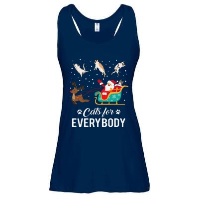 Cats For Everybody Christmas Cat Funny Xmas Santa Ladies Essential Flowy Tank