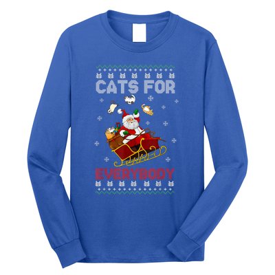 Cats For Everybody Funny Santa Claus Christmas Cat Catmas Meaningful Gift Long Sleeve Shirt