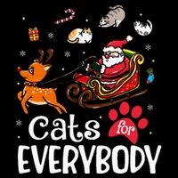 Cats For Everybody Christmas Cat Funny Xmas 7-Panel Snapback Hat