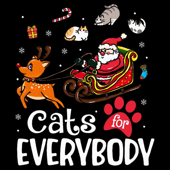 Cats For Everybody Christmas Cat Funny Xmas Drawstring Bag