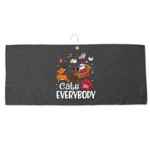 Cats For Everybody Christmas Cat Funny Xmas Large Microfiber Waffle Golf Towel