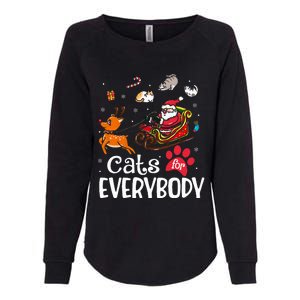 Cats For Everybody Christmas Cat Funny Xmas Womens California Wash Sweatshirt