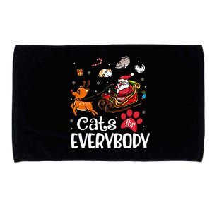 Cats For Everybody Christmas Cat Funny Xmas Microfiber Hand Towel