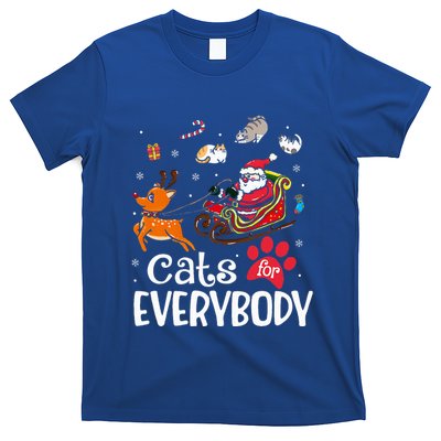 Cats For Everybody Christmas Cat Funny Xmas T-Shirt