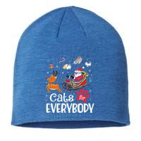 Cats For Everybody Christmas Cat Funny Xmas Sustainable Beanie