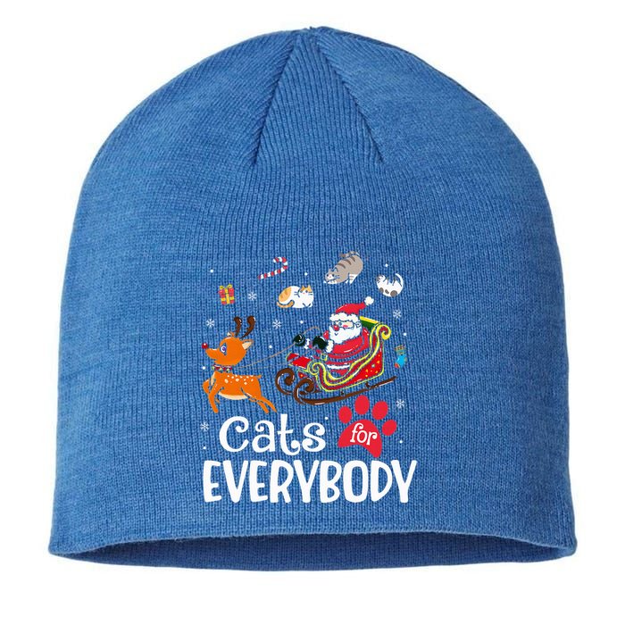 Cats For Everybody Christmas Cat Funny Xmas Sustainable Beanie