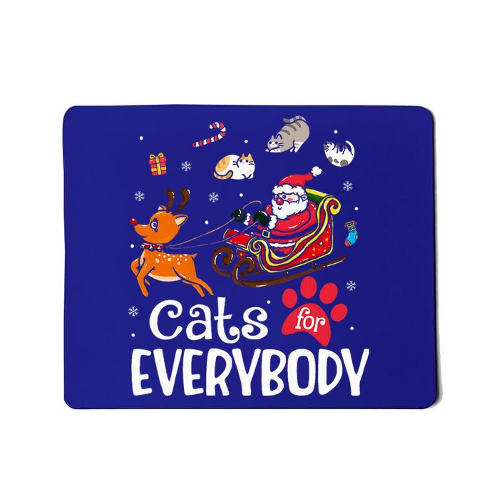 Cats For Everybody Christmas Cat Funny Xmas Mousepad