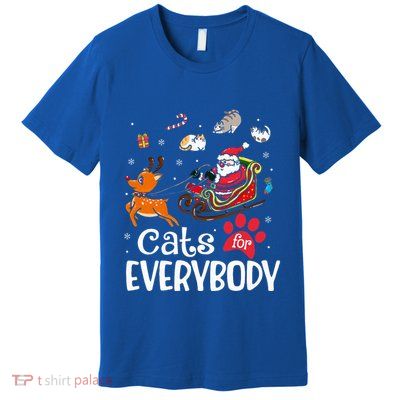 Cats For Everybody Christmas Cat Funny Xmas Premium T-Shirt