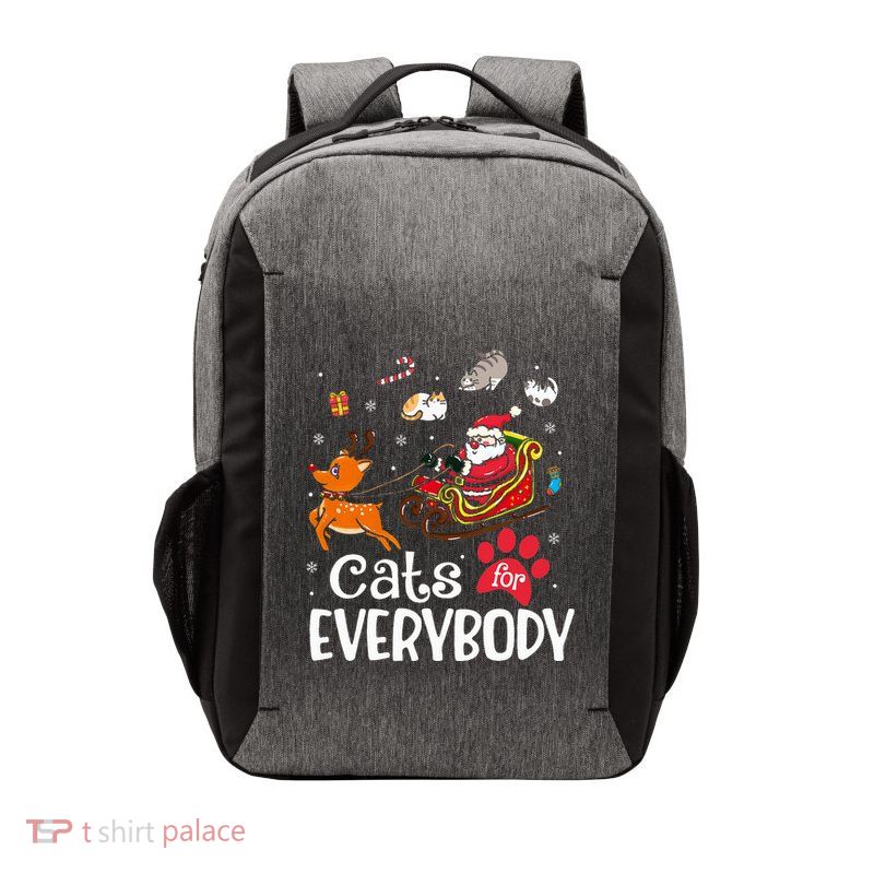 Cats For Everybody Christmas Cat Funny Xmas Vector Backpack