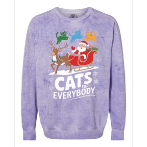 Cats For Everybody Christmas Cats Cat Holiday Xmas Cat Santa Cute Gift Colorblast Crewneck Sweatshirt