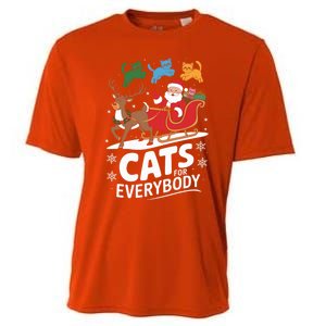 Cats For Everybody Christmas Cats Cat Holiday Xmas Cat Santa Cute Gift Cooling Performance Crew T-Shirt